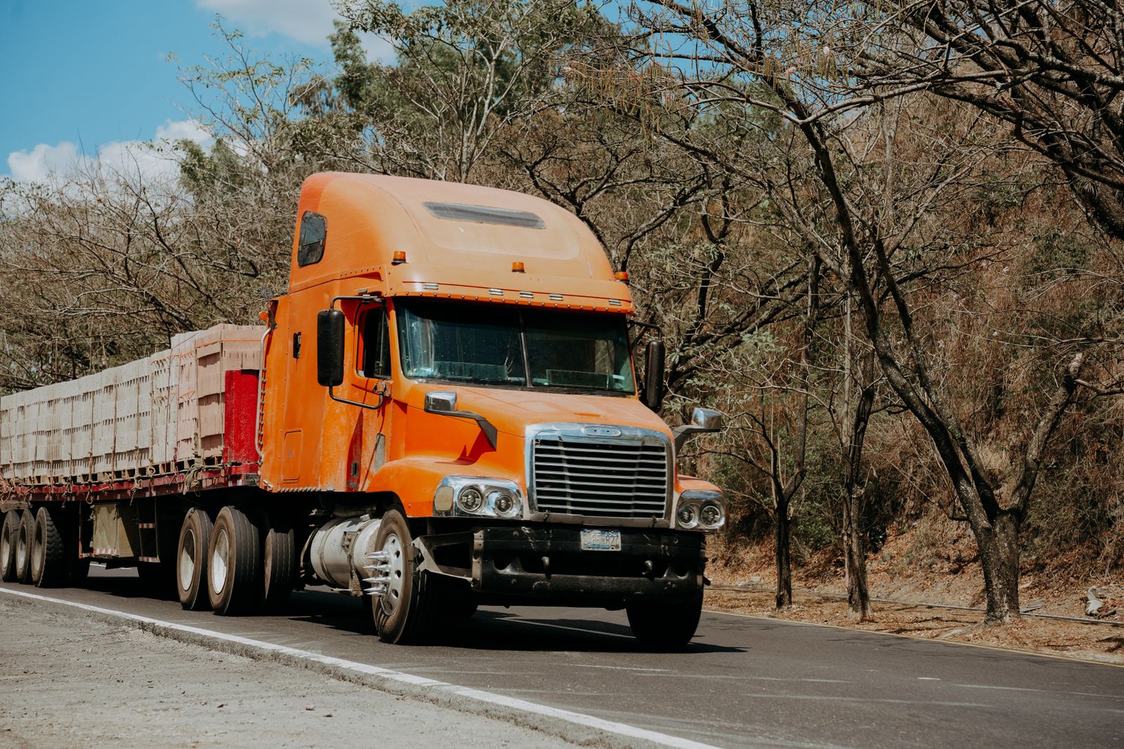Long-haul truck on an open highway